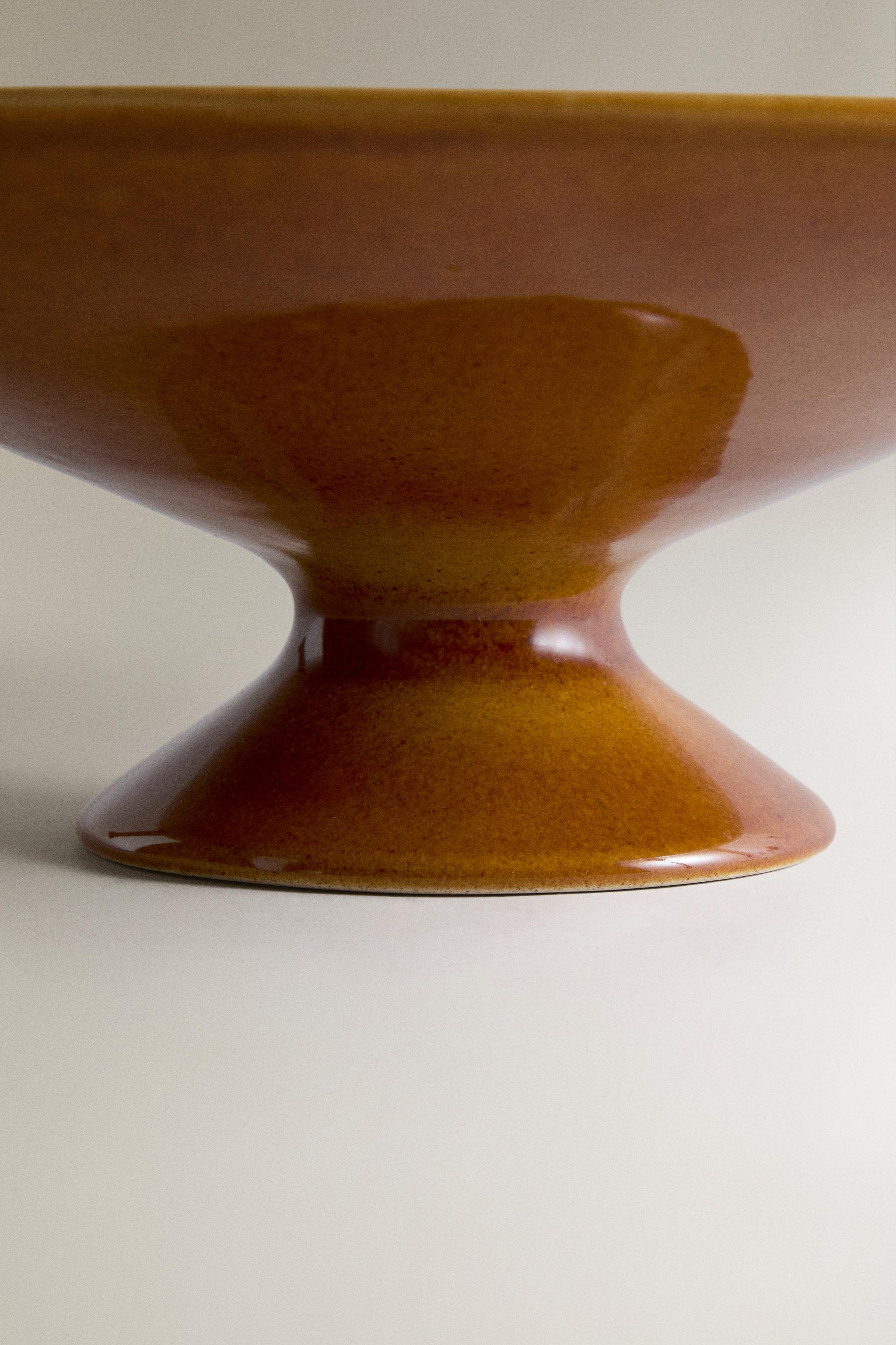 BOL DÉCORATIF EN CÉRAMIQUE MARRON
